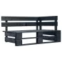 6-piece pallet furniture set with pine wood cushions in black impregnated wood. by vidaXL, Garden sets - Ref: Foro24-3067016,...