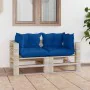 2-Sitzer-Gartensofa aus Paletten mit Kissen aus Kiefernholz von vidaXL, Gartensets - Ref: Foro24-3066109, Preis: 210,83 €, Ra...