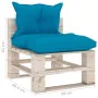 3-seater pallet garden sofa with pine wood cushions by vidaXL, Garden sets - Ref: Foro24-3066120, Price: 276,32 €, Discount: %