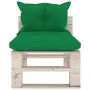 4-Sitzer-Gartensofa aus Paletten mit Kissen aus Kiefernholz von vidaXL, Gartensets - Ref: Foro24-3066136, Preis: 398,86 €, Ra...