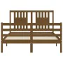 Honey brown solid wood bed frame and headboard 120x200 cm by vidaXL, Beds and slatted bases - Ref: Foro24-3194569, Price: 137...