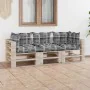 3-Sitzer-Gartensofa aus Paletten mit Kissen aus Kiefernholz von vidaXL, Gartensets - Ref: Foro24-3066127, Preis: 259,48 €, Ra...