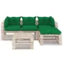 5-piece pallet garden furniture with pine wood cushions by vidaXL, Garden sets - Ref: Foro24-3066181, Price: 418,49 €, Discou...