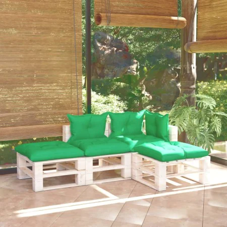 4-piece pallet garden furniture with pine wood cushions by vidaXL, Garden sets - Ref: Foro24-3066241, Price: 281,66 €, Discou...