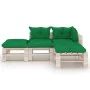 4-piece pallet garden furniture with pine wood cushions by vidaXL, Garden sets - Ref: Foro24-3066241, Price: 281,66 €, Discou...