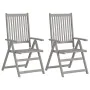 Reclining garden chairs 4 pcs solid acacia wood cushions by vidaXL, Garden chairs - Ref: Foro24-3065394, Price: 307,03 €, Dis...