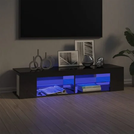 TV cabinet with LED lights glossy gray 135x39x30 cm by vidaXL, TV Furniture - Ref: Foro24-804237, Price: 82,46 €, Discount: %