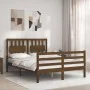 Honey brown solid wood bed frame and headboard 120x200 cm by vidaXL, Beds and slatted bases - Ref: Foro24-3194309, Price: 138...