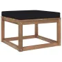 Garden stool footrest with black cushion by vidaXL, Modular outdoor sofas - Ref: Foro24-3067267, Price: 66,67 €, Discount: %