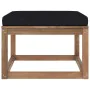 Garden stool footrest with black cushion by vidaXL, Modular outdoor sofas - Ref: Foro24-3067267, Price: 66,67 €, Discount: %