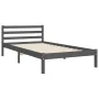 Estructura de cama con cabecero madera maciza gris 90x200 cm de vidaXL, Camas y somieres - Ref: Foro24-3194558, Precio: 103,0...