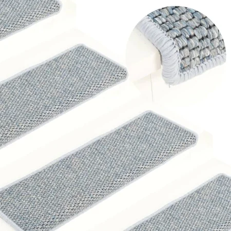 Self-adhesive sisal stair tread mat, set of 15, blue, 65x21x4 cm by vidaXL, Stair mats - Ref: Foro24-326886, Price: 98,55 €, ...