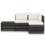 4-piece garden furniture with gray impregnated wood cushions by vidaXL, Garden sets - Ref: Foro24-3068206, Price: 323,42 €, D...