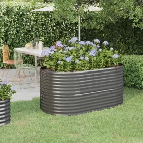 Jardinera arriate acero recubrimiento polvo gris 152x80x68 cm von , Töpfe und Pflanzgefäße - Ref: Foro24-318949, Preis: 60,85...