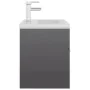 Glossy gray engineered wood cabinet with sink by vidaXL, bathroom vanities - Ref: Foro24-3071278, Price: 175,62 €, Discount: %