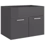 Glossy gray engineered wood cabinet with sink by vidaXL, bathroom vanities - Ref: Foro24-3071278, Price: 175,62 €, Discount: %