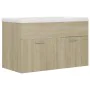 Sonoma oak engineered wood vanity unit with sink by vidaXL, bathroom vanities - Ref: Foro24-3070832, Price: 200,40 €, Discoun...