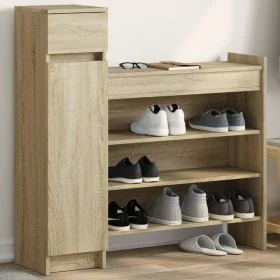 Zapatero madera de ingeniería roble Sonoma 100,5x28x100 cm by , Shoe racks and shoe organizers - Ref: Foro24-840424, Price: 1...