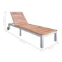 Tumbona con cojín madera maciza de acacia y acero galvanizado by , Loungers - Ref: Foro24-3061545, Price: 270,05 €, Discount: %