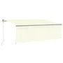 Automatic awning LED blind wind sensor cream 4.5x3 m by vidaXL, Awnings - Ref: Foro24-3069452, Price: 522,91 €, Discount: %