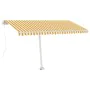 Yellow and white manual retractable foot awning 450x300 cm by vidaXL, Awnings - Ref: Foro24-3069558, Price: 491,11 €, Discoun...