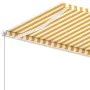 Toldo de pie retráctil manual amarillo y blanco 450x300 cm de vidaXL, Toldos - Ref: Foro24-3069558, Precio: 491,11 €, Descuen...