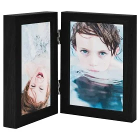 Marco de foto collage plegable negro 2x(13x18 cm)