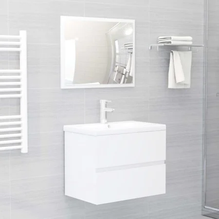 Engineered wood bathroom furniture set in glossy white by vidaXL, Bathroom furniture - Ref: Foro24-3071681, Price: 203,76 €, ...