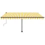 Retractable manual freestanding awning in yellow and white, 400x350 cm. by vidaXL, Awnings - Ref: Foro24-3069818, Price: 521,...