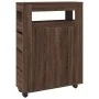 Armario de baño estrecho con ruedas madera marrón roble | Foro24.es | Tu tienda online para hogar, jardín y más Foro24.es