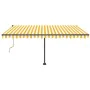 Yellow and white automatic standing awning 450x350 cm by vidaXL, Awnings - Ref: Foro24-3069848, Price: 601,32 €, Discount: %