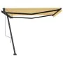 Yellow and white automatic standing awning 450x350 cm by vidaXL, Awnings - Ref: Foro24-3069848, Price: 601,32 €, Discount: %