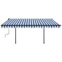 Automatic retractable awning with blue and white poles, 4x3.5 meters. by vidaXL, Awnings - Ref: Foro24-3070226, Price: 637,17...