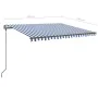 Automatic retractable awning with blue and white poles, 4x3.5 meters. by vidaXL, Awnings - Ref: Foro24-3070226, Price: 637,17...