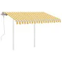 Manual retractable awning with yellow and white poles 3.5x2.5 m by vidaXL, Awnings - Ref: Foro24-3069918, Price: 464,34 €, Di...