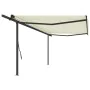 Automatic retractable awning with cream poles 5x3.5 m by vidaXL, Awnings - Ref: Foro24-3070267, Price: 744,89 €, Discount: %