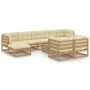 Garden furniture set 10 pieces honey brown pine wood cushions by vidaXL, Garden sets - Ref: Foro24-3077162, Price: 910,20 €, ...