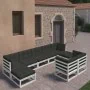 9-teiliges Gartenmöbel-Set mit Kissen aus weißem Kiefernholz von vidaXL, Gartensets - Ref: Foro24-3077155, Preis: 712,01 €, R...