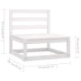 9-piece garden furniture set with white pine wood cushions by vidaXL, Garden sets - Ref: Foro24-3077135, Price: 702,90 €, Dis...