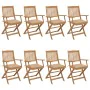 8 pcs folding garden chairs and solid acacia wood cushions by vidaXL, Garden chairs - Ref: Foro24-3074985, Price: 448,73 €, D...