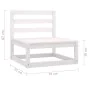 3-piece garden lounge set white solid pine wood by vidaXL, Garden sets - Ref: Foro24-3075235, Price: 137,24 €, Discount: %