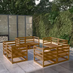 Garden furniture 8 pieces and cushions honey brown pine wood by vidaXL, Garden sets - Ref: Foro24-3075287, Price: 485,11 €, D...