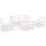 5-piece garden lounge set white solid pine wood by vidaXL, Garden sets - Ref: Foro24-3075385, Price: 230,37 €, Discount: %