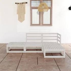 4-piece garden lounge set white solid pine wood by vidaXL, Garden sets - Ref: Foro24-3075475, Price: 195,34 €, Discount: %