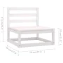 6-piece white solid pine wood garden lounge set by vidaXL, Garden sets - Ref: Foro24-3075540, Price: 281,57 €, Discount: %