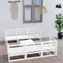 7-piece garden lounge set white solid pine wood by vidaXL, Garden sets - Ref: Foro24-3075335, Price: 322,15 €, Discount: %