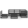 Garden furniture set 6 pieces black solid pine wood by vidaXL, Garden sets - Ref: Foro24-3075583, Price: 402,29 €, Discount: %