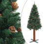 Schmaler künstlicher Weihnachtsbaum mit LEDs und grünen Kugeln 150 cm von vidaXL, Weihnachtsbäume - Ref: Foro24-3077812, Prei...