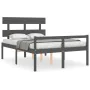 Seniorenbett mit grauem Massivholzkopfteil 140x190 cm von vidaXL, Betten und Lattenroste - Ref: Foro24-3195333, Preis: 146,56...