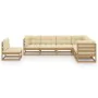 Garden furniture set 7 pcs honey brown pine wood cushions by vidaXL, Garden sets - Ref: Foro24-3076817, Price: 760,98 €, Disc...